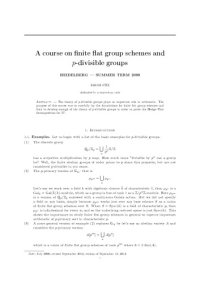 cover of the book A course on finite flat group schemes and p-divisible groups [Lecture notes]