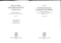 cover of the book Origenes: Der Kommentar zum Evangelium nach Mattäus Band 2