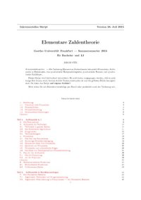 cover of the book Elementare Zahlentheorie [Lecture notes]