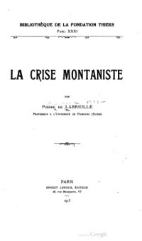 cover of the book La crise Montaniste