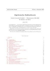 cover of the book Algebraische Zahlentheorie [Lecture notes]