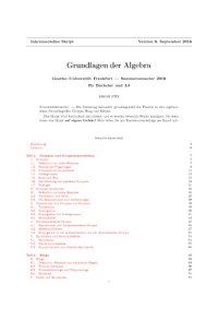 cover of the book Grundlagen der Algebra [Lecture notes]