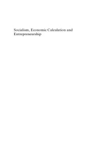 cover of the book Socialism, economic calculation and entrepreneurship