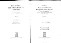 cover of the book Origenes: Der Kommentar zum Evangelium nach Mattäus Band 1