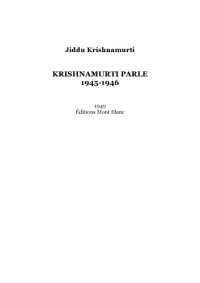 cover of the book Causeries 1945-1946 : Krishnamurti parle