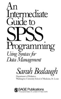 cover of the book An Intermediate Guide to SPSS Programming