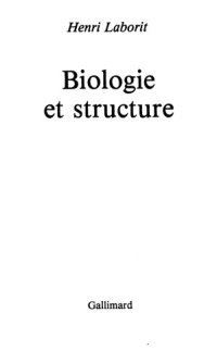 cover of the book Biologie et structure