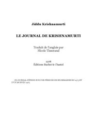 cover of the book Le journal de Krishnamurti