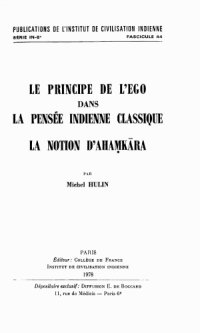 cover of the book Le Principe de l’Ego dans la pensée indienne classique. La notion d’ Ahamkara