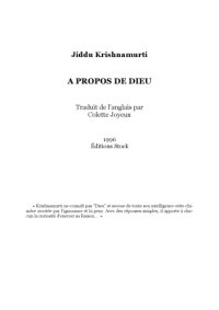 cover of the book A propos de Dieu