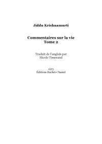 cover of the book Commentaires sur la vie