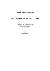 cover of the book Tradition et révolution