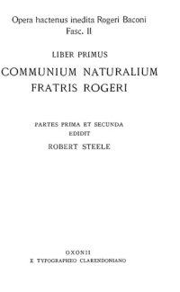 cover of the book COMMUNIUM NATURALIUM FRATRIS ROGERI PARTES PRIMA ET SECUNDA