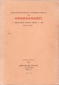 cover of the book Compte rendu des conférences et des questions et réponses, à Auckland (Nouvelle-Zélande), 1934 (Traduit de l’anglais)