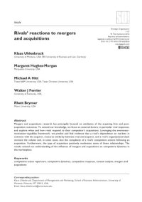 cover of the book Rivals’ reactions to mergers and acquisitions