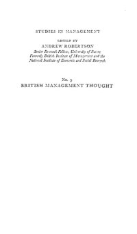 cover of the book British management thought: a critical analysis