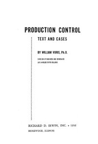 cover of the book Production control: text and cases