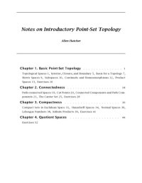 cover of the book Notes on Introductory Point-Set Topology