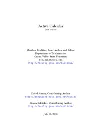 cover of the book Active Calculus