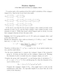 cover of the book Modern Algebra: A few hints (and exercises) on conjugacy classes [expository notes]