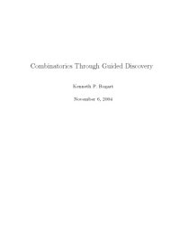 cover of the book Combinatorics through guided Discovery