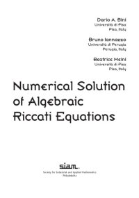 cover of the book Numerical Solution of Algebraic Riccati Equations