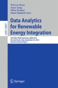 cover of the book Data Analytics for Renewable Energy Integration: 4th ECML PKDD Workshop, DARE 2016, Riva del Garda, Italy, September 23, 2016, Revised Selected Papers