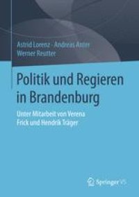 cover of the book Politik und Regieren in Brandenburg