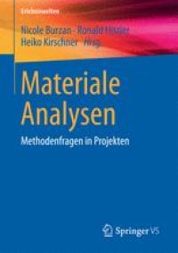 cover of the book Materiale Analysen: Methodenfragen in Projekten