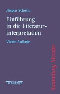 cover of the book Einführung in die Literaturinterpretation