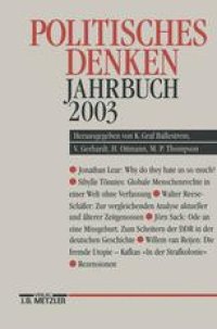 cover of the book Politisches Denken: Jahrbuch 2003