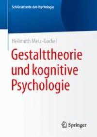 cover of the book Gestalttheorie und kognitive Psychologie