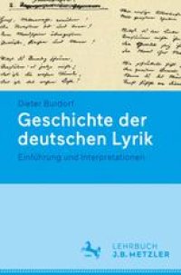 cover of the book Geschichte der deutschen Lyrik: Einführung und Interpretationen