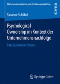 cover of the book Psychological Ownership im Kontext der Unternehmensnachfolge: Eine qualitative Studie