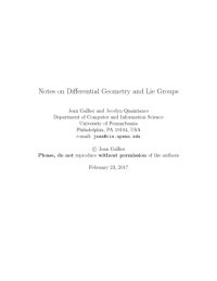 cover of the book Notes on Differential Geometry and Lie Groups [book draft]