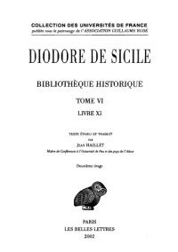 cover of the book Diodore de Sicile: Bibliothèque historique. Tome VI: Livre XI