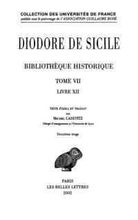 cover of the book Diodore de Sicile: Bibliothèque historique. Tome VII: Livre XII