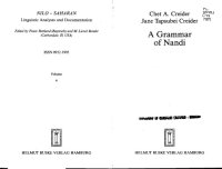 cover of the book A grammar of Nandi