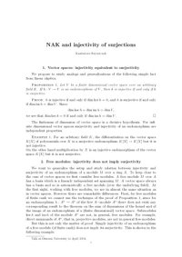 cover of the book NAK and injectivity of surjections