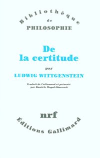 cover of the book De la certitude