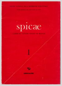 cover of the book Spicae : cahiers de l’Atelier Vincent de Beauvais