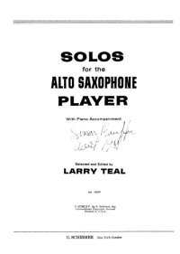 cover of the book Solos For the Alto Saxophone Player : With Piano Accompaniment