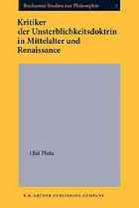 cover of the book Kritiker der Unsterblichkeitsdoktrin in Mittelalter und Renaissance