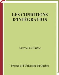 cover of the book Les conditions d’intégration