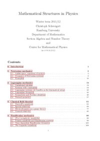 cover of the book Mathematical Structures in Physics [Lecture notes]