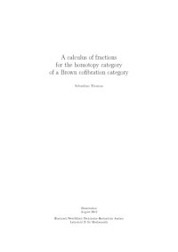 cover of the book A calculus of fractions for the homotopy category of a Brown cofibration category