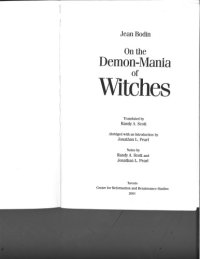 cover of the book On the demon-mania of witches