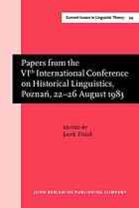 cover of the book Papers from the VIth International Conference on Historical Linguistics, Poznań, 22-26 August 1983