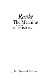 cover of the book Ranke. The Meaning of History