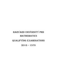 cover of the book Harvard University PhD mathematics qualifying examinations 2016-1970